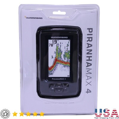 Piranhamax 4 Fishfinder 4.3'' Display DualBeam Sonar 600' Depth Transducer Lakes