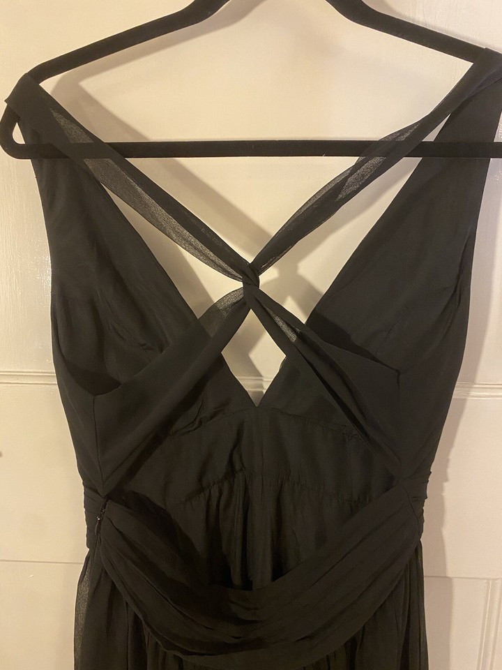 Long Black Cocktail Dress Size 12 eBay