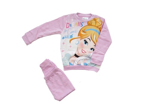 PIGIAMA NEONATA DISNEY PRINCESS INVERNALE in cotone felpato, con polsini -  45724 | eBay