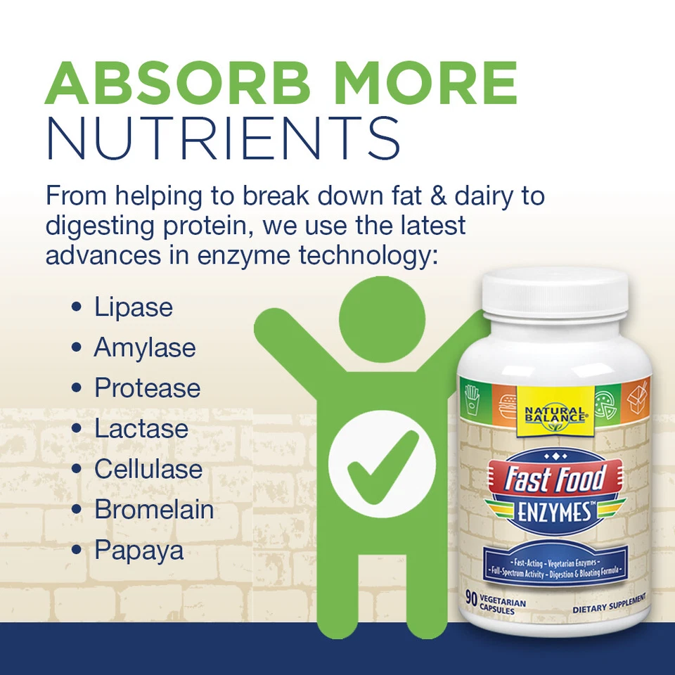 Enzimas de comida rápida Natural Balance | Suplemento de enzimas digestivas | Acción rápida Foto 3 de 4