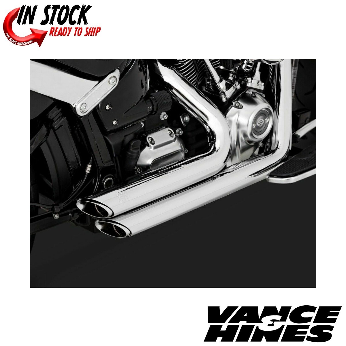 Vance & Hines 17235 Chrome Shortshots Staggered Full Exhaust