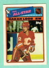 (1) HAKAN LOOB 1988-89 TOPPS STICKER # 3 FLAMES INSERT  NM+ CARD (L0450)