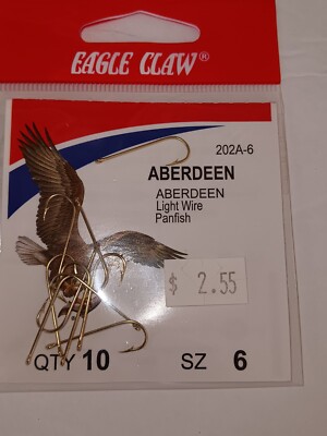 eagle claw fish hooks 10 ct Plain Shank Down Eye Offset Hook It features a Lazer Sharp point and a design that wont let the fish slide off the hook fish hooks (17) Eagle Claw