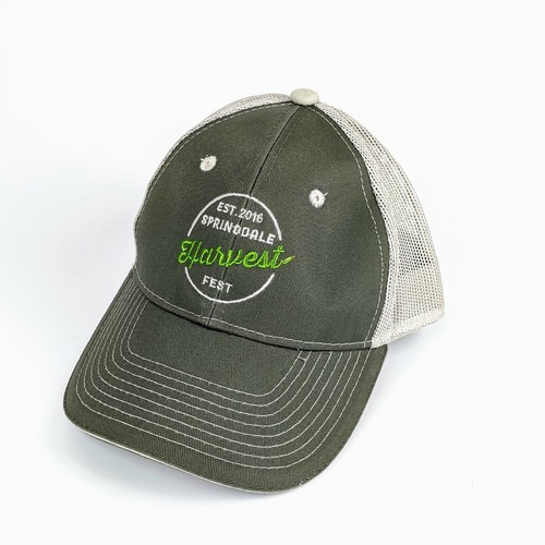 Springdale Farm Harvest Fest, Austin Texas Snapback Cap Hat, Gray, Green White - 第 1/4 張圖片