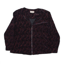 Vintage Tanjay Womens Petite Embellished Velvet Jacket Black 80s L