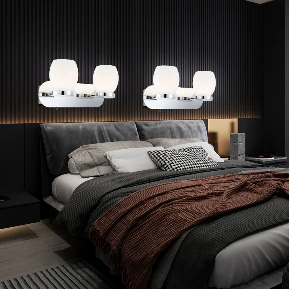 Lampada LED Interruttore Argento Cucina Vetro Illuminazione 6W Parete Piano Büro - Immagine 4 di 4