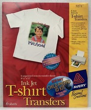 Avery T-shirt Iron-on Transfers for Inkjet Printers 6 Sheets 8.5 x 11 Open Box