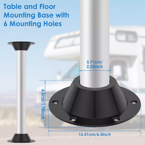 2Pcs RV Table Bases Aluminium Floor Fixed Mount Pedestal Replace Kits Camper - Picture 8 of 11