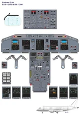 Embraer E-Jet E170 E175 E190 E195 Cockpit Poster 24"x36"