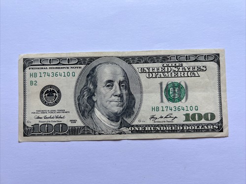 Series 2006  ~ US One Hundred Dollar Bill $100 ~ New York ~ HB 17436410 Q - Picture 1 of 4