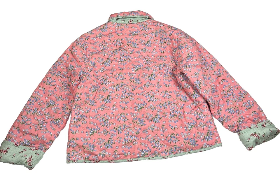 Abrigo Polo Ralph Lauren Acolchado Botón Niñas Talla L Reversible Rosa/Como Nuevo $165 Foto 2 de 4