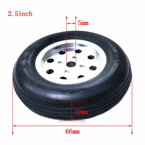 1Pair 2.5" CNC Aluminum Hub&Rubber Wheel for RC Airplanes (US SELLER/SHIP) - Picture 4 of 4