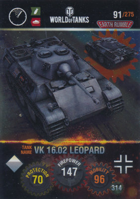 Panini World of Tanks Trading Cards - Nr. 91 Name VK 16.02 Leopard (Metal card)