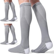 CelerSport 3 Pair XXL Compression Socks for Men 20-30 mmHg Running Support 12-15
