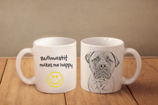 Bullmastiff - ceramic cup, mug "Makes me happy",UK