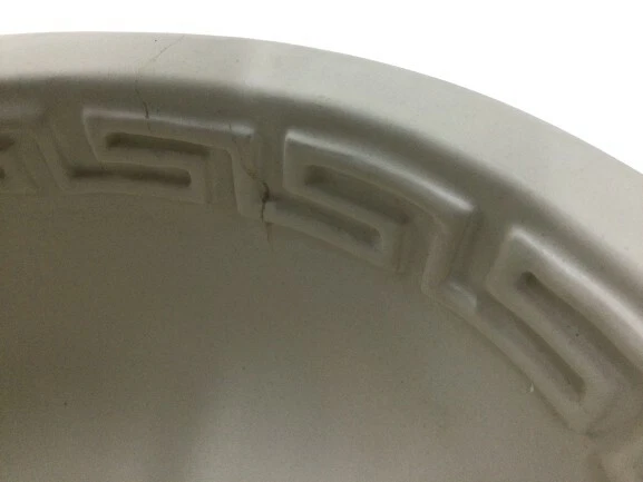 Llavero griego elevado hecho a mano pintado a mano piedra blanco mate Foto 2 de 3