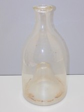 -BOUTEILLE VERRE Soufflé XIXe PIEGE à VAIRONS PECHE ANCIENNE JUS de GRENIER  D