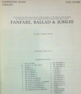 Fanfare, Ballad and Jubilee - Smith - Concert Band Sheet Music
