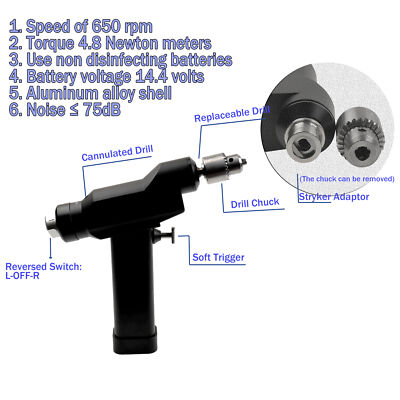 Orthopedic Electric Power Cannulated Bone Drill Veterinary Surgical Instrument 