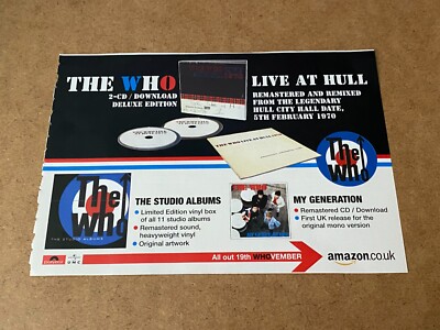 PEEPA9 MAGAZIN WERBUNG 5X8'' THE WHO: LIVE AT HULL