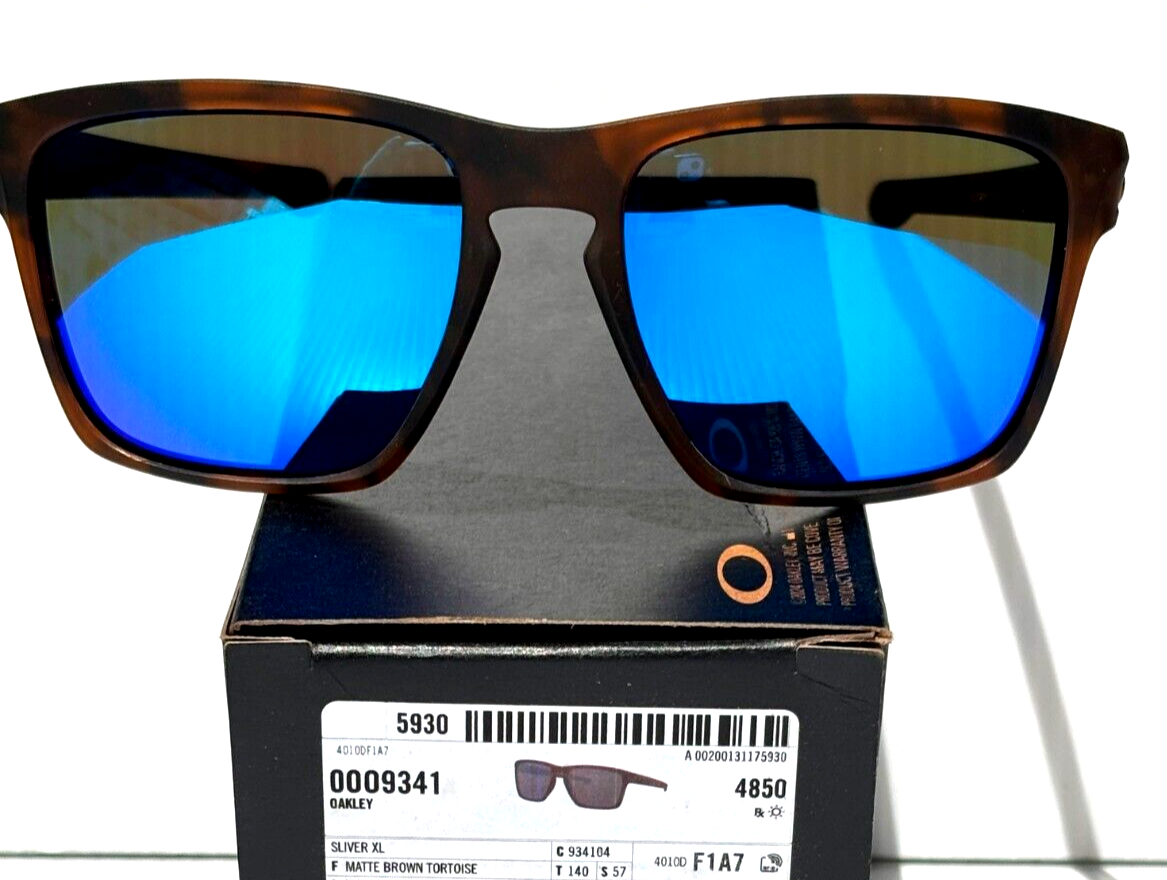NEW Oakley SLIVER XL Matte Tortoise POLARIZED Galaxy Blue Mirror