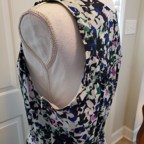 Banana Republic Maxi Dress Womens 8 Floral Shirred Waist V-neck Sleeveless Party - Picture 14 of 14