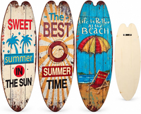 Angoily 3Er Set Surfbrett Holz Deko - Maritime Wanddeko Strand & Sommer