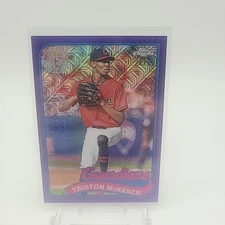 2024 Topps Chrome Mojo Triston McKenzie 2T89C-75 Purple 24/75 Jersey Match