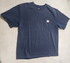 Carhartt K87 Pocket T Shirt Men XL Navy Blue Short Sleeve Workwear work shirt