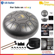 Steel Tongue Drum 10-inch Titanium Alloy 11 Notes C Key Percussion Kit