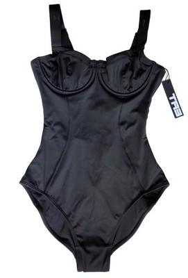 NEW TA3 Black Lifty One Piece Swimsuit Underwire Sculpting Corset S Reg/Long B/C