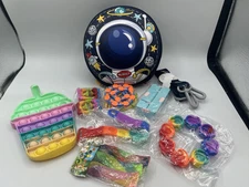 Childrens Sensory Fidget Toys Bundle in Carrying Case with Strap Pop Its Etc