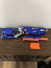 Nerf N-Strike Longstrike CS-6 Blaster   Works, Barrel  Mag, No Darts