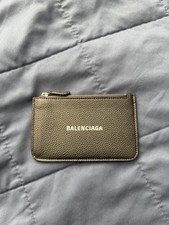 Balenciaga Cash Large Long Coin and Card Holder Metallized Grained CalfSteelGrey