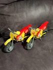 2 TONKA DIRT BIKES  MOTORCYCLE FUNRISE 4770 VINTAGE MOTOCROSS TOY RED YELLOW 9"