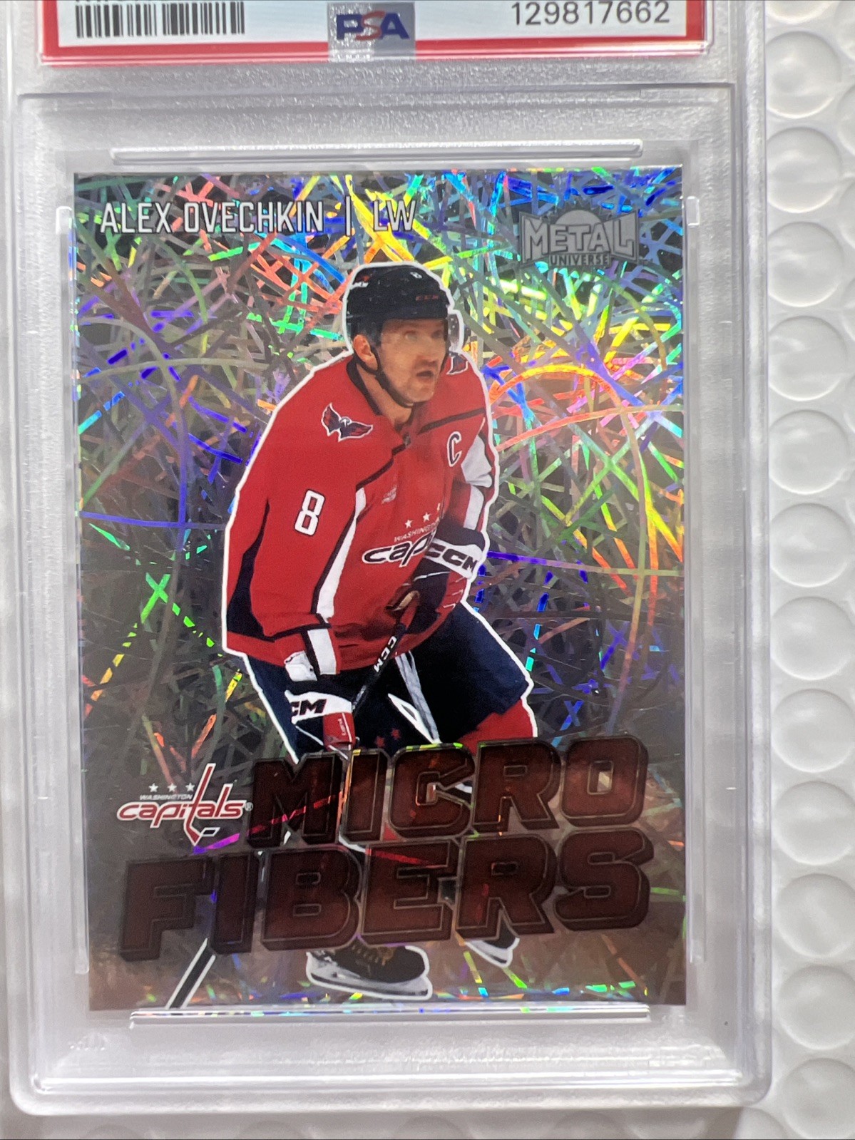 2024 SKYBOX METAL UNIVERSE MICROFIBERS #4 Alex Ovechkin PSA 10 view 2