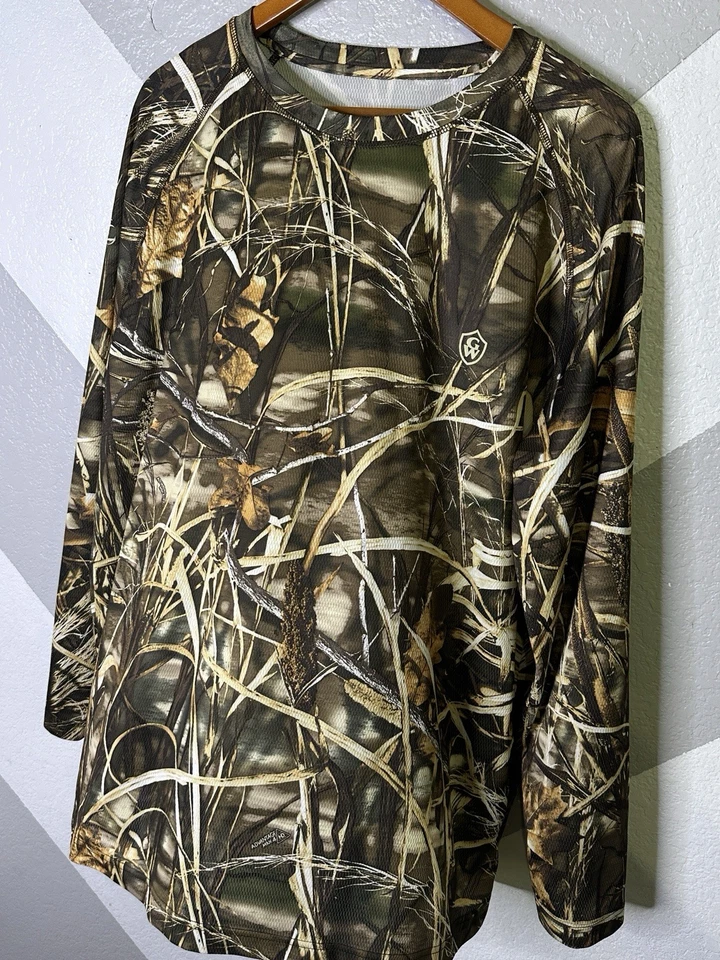 Game Winner Mens Camo Hunting Shirt 2XL Long Sleeve Advantage Max-4 HD Polyester - Image 3 of 4
