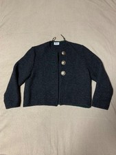 Vintage Boos Wool Jacket ? Traditional Bavarian Style, Metal Buttons, Dark Gray,