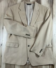 Jos. A Bank 100 Camel Hair Suit Blazer Beige Men s 46R Sport Coat Jacket