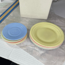 Vintage lot of 8 Hazel Atlas Glass Co little Hostess  child  s tea set