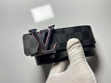Louis Vuitton Belt Initiales Damier Graphite Black/Grey Size 95/38