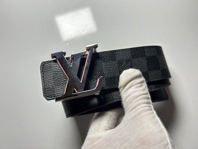 Louis Vuitton Belt Initiales Damier Graphite Black/Grey Size 95/38