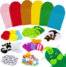 6PCS Hand Puppets - Hand Puppet Making Kit Sock Arts and Crafts Kit for Family, 