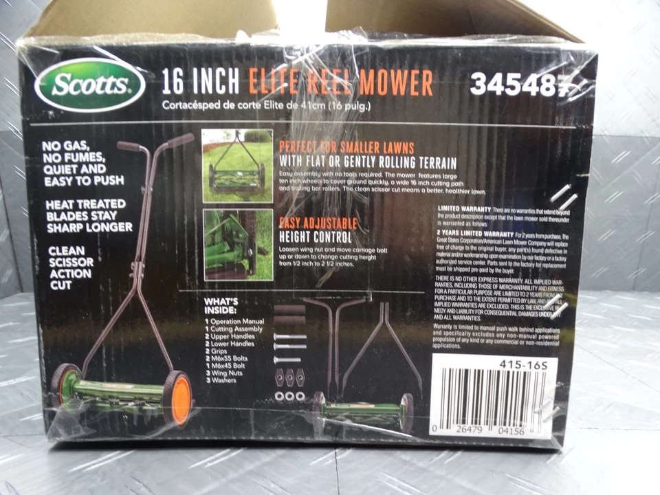 Scott's 16 pulgadas. Carrete de empuje manual cortacésped 415-16S Foto 2 de 4