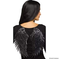 Adult Black Metallic Fabric Foam Wings Costume Accessory