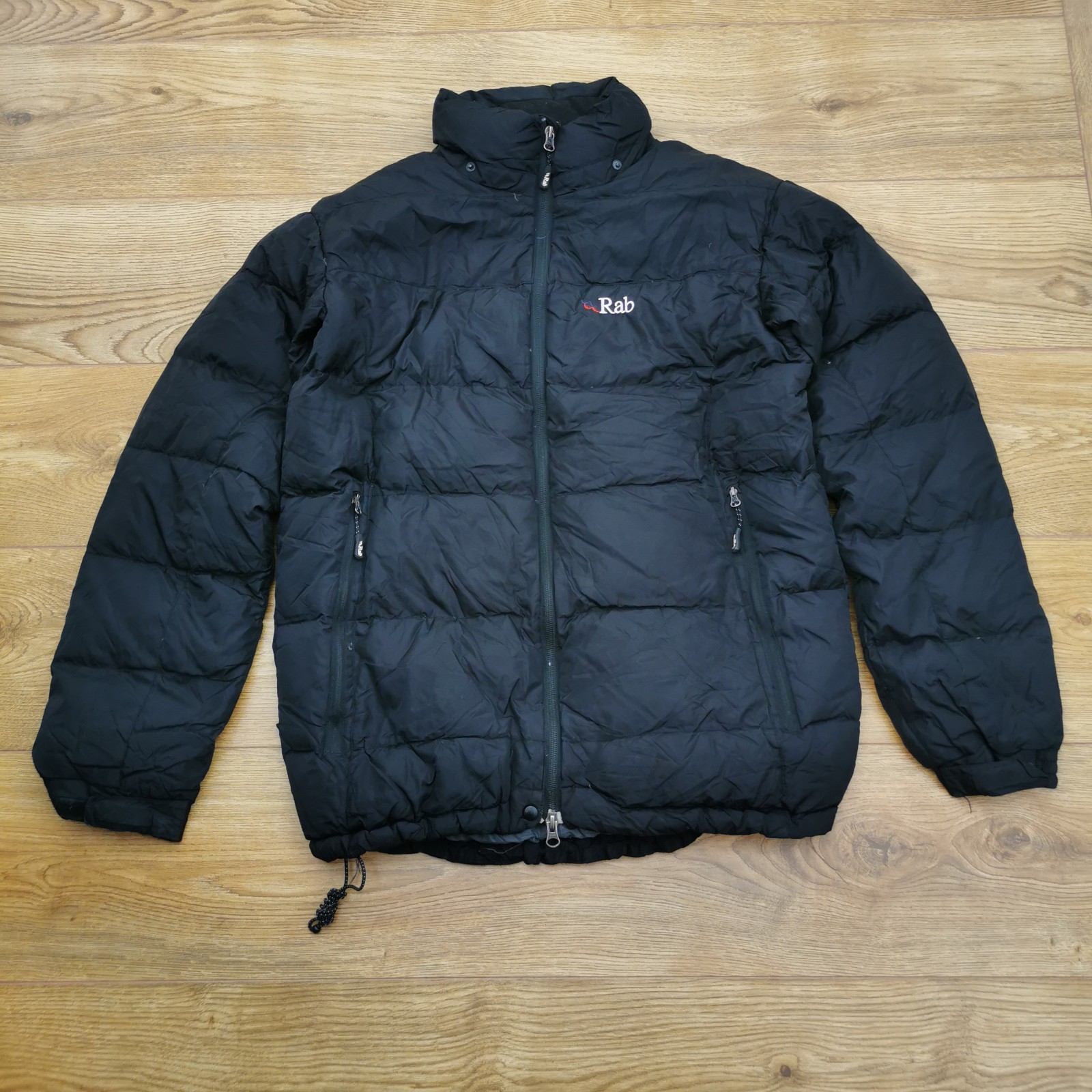 Chaqueta acolchada Rab Ascent para hombre M mediana negra Pertex Endurance plumón sin capucha