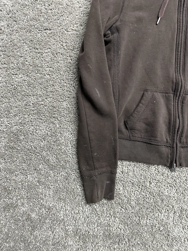 Sudadera con Capucha Y2K Años 2000 Holister Bordada Para Mujer Marrón Cremallera HCO *DEFECTOS* Mediana M Foto 2 de 4