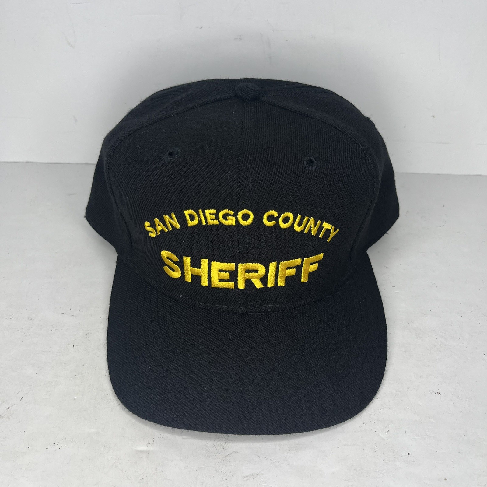 Vintage San Diego County Sheriff Hat Black Snapback Gold Embroidered Ball Cap
