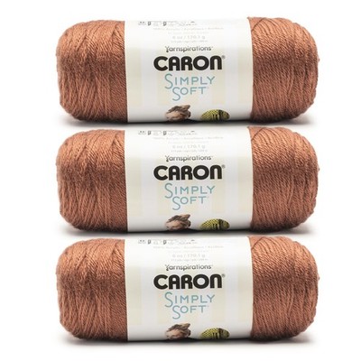 Simply Soft Sienna Yarn - 3 Pack of 170.1g/6oz - 100% Acrylic - #4 Worsted (M...
