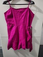 Express Dress Womens XL Mageneta Cami Strap Chambray Stripe Linen Blend Smock